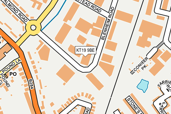 KT19 9BE map - OS OpenMap – Local (Ordnance Survey) KT19 9BE map - OS OpenMap – Local (Ordnance Survey)