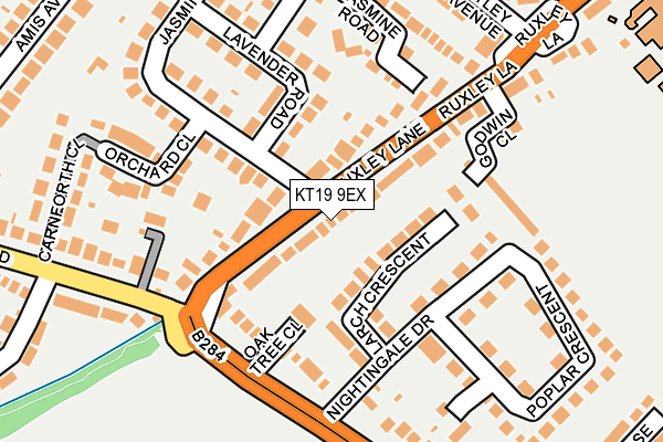 KT19 9EX map - OS OpenMap – Local (Ordnance Survey)