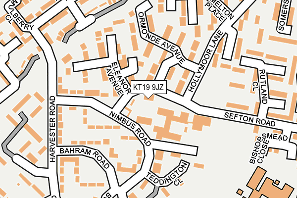 KT19 9JZ map - OS OpenMap – Local (Ordnance Survey) KT19 9JZ map - OS OpenMap – Local (Ordnance Survey)
