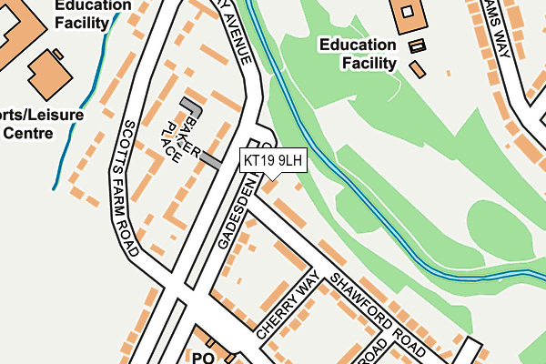 KT19 9LH map - OS OpenMap – Local (Ordnance Survey)