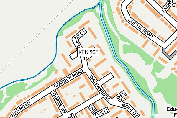 KT19 9QF map - OS OpenMap – Local (Ordnance Survey) KT19 9QF map - OS OpenMap – Local (Ordnance Survey)