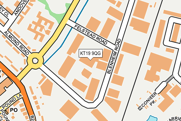 KT19 9QG map - OS OpenMap – Local (Ordnance Survey) KT19 9QG map - OS OpenMap – Local (Ordnance Survey)