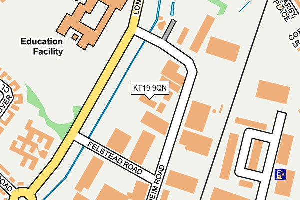 KT19 9QN map - OS OpenMap – Local (Ordnance Survey) KT19 9QN map - OS OpenMap – Local (Ordnance Survey)
