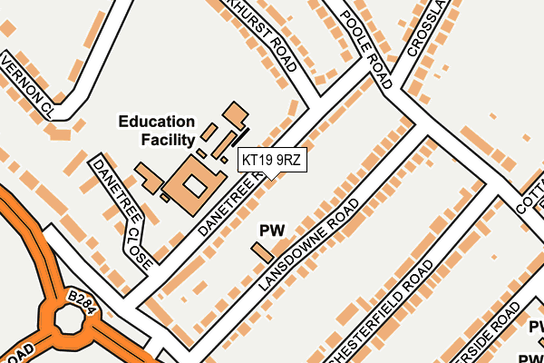 KT19 9RZ map - OS OpenMap – Local (Ordnance Survey) KT19 9RZ map - OS OpenMap – Local (Ordnance Survey)