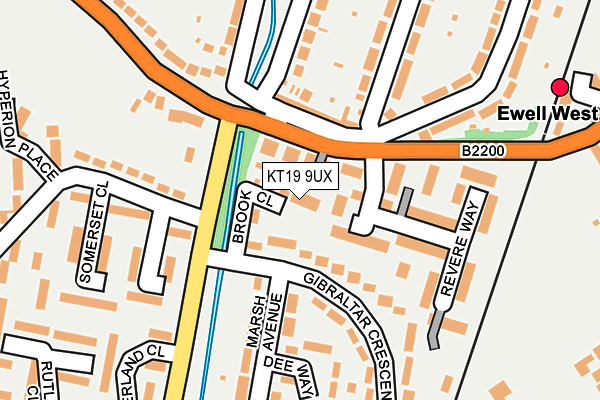 KT19 9UX map - OS OpenMap – Local (Ordnance Survey) KT19 9UX map - OS OpenMap – Local (Ordnance Survey)