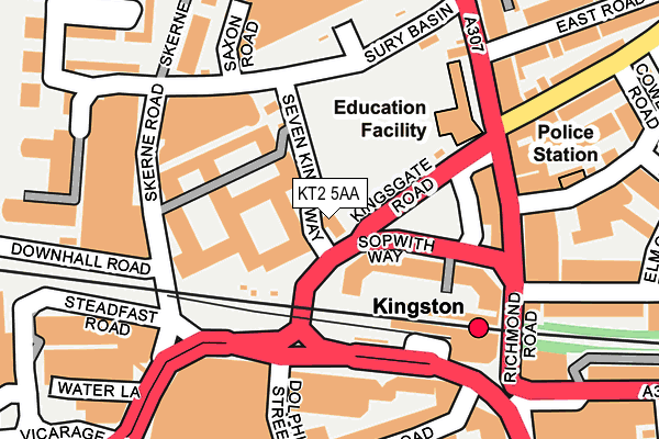 KT2 5AA map - OS OpenMap – Local (Ordnance Survey) KT2 5AA map - OS OpenMap – Local (Ordnance Survey)