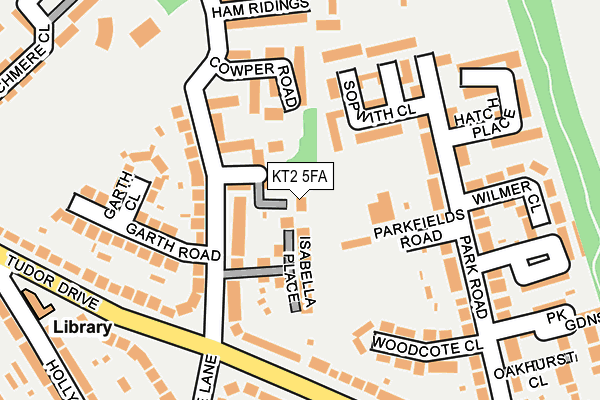 KT2 5FA map - OS OpenMap – Local (Ordnance Survey) KT2 5FA map - OS OpenMap – Local (Ordnance Survey)