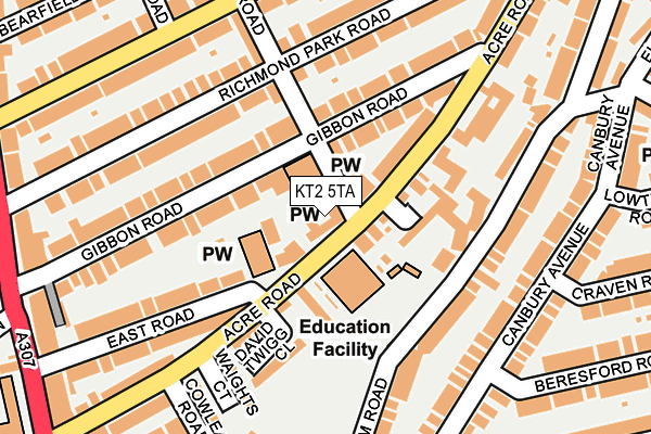 KT2 5TA map - OS OpenMap – Local (Ordnance Survey) KT2 5TA map - OS OpenMap – Local (Ordnance Survey)
