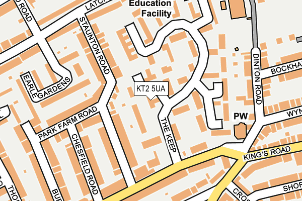 KT2 5UA map - OS OpenMap – Local (Ordnance Survey) KT2 5UA map - OS OpenMap – Local (Ordnance Survey)
