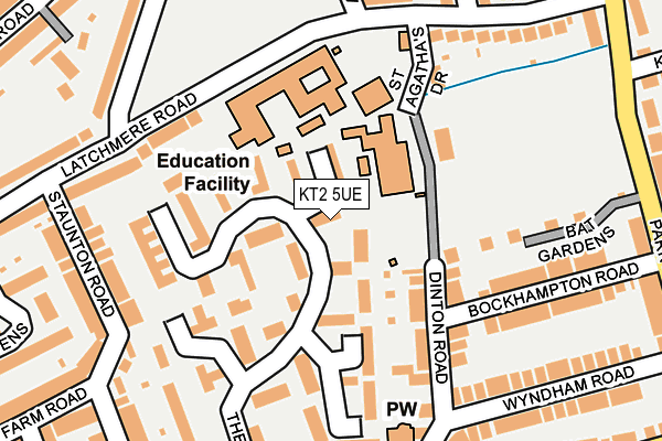 KT2 5UE map - OS OpenMap – Local (Ordnance Survey) KT2 5UE map - OS OpenMap – Local (Ordnance Survey)