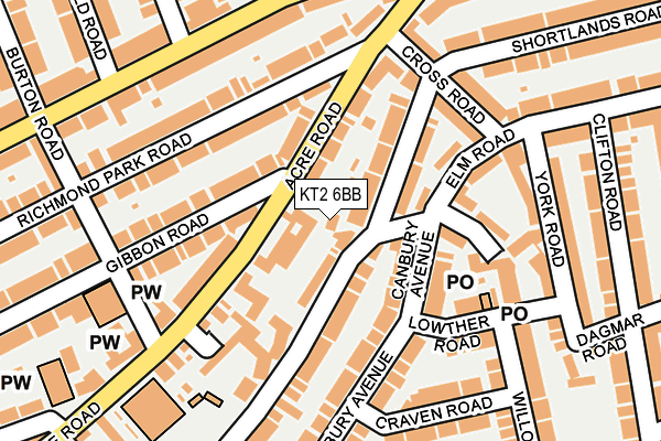 KT2 6BB map - OS OpenMap – Local (Ordnance Survey) KT2 6BB map - OS OpenMap – Local (Ordnance Survey)