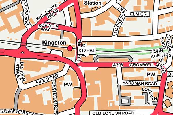 KT2 6BJ map - OS OpenMap – Local (Ordnance Survey) KT2 6BJ map - OS OpenMap – Local (Ordnance Survey)