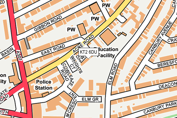 KT2 6DU map - OS OpenMap – Local (Ordnance Survey) KT2 6DU map - OS OpenMap – Local (Ordnance Survey)