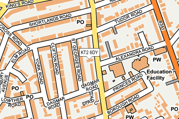 KT2 6DY map - OS OpenMap – Local (Ordnance Survey) KT2 6DY map - OS OpenMap – Local (Ordnance Survey)