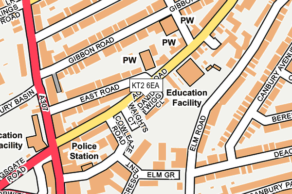 KT2 6EA map - OS OpenMap – Local (Ordnance Survey) KT2 6EA map - OS OpenMap – Local (Ordnance Survey)
