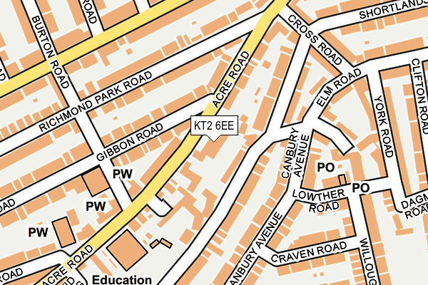 KT2 6EE map - OS OpenMap – Local (Ordnance Survey) KT2 6EE map - OS OpenMap – Local (Ordnance Survey)