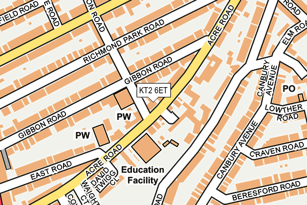 KT2 6ET map - OS OpenMap – Local (Ordnance Survey) KT2 6ET map - OS OpenMap – Local (Ordnance Survey)