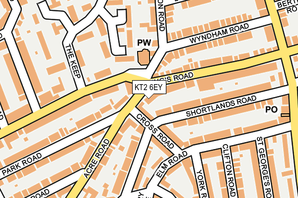 KT2 6EY map - OS OpenMap – Local (Ordnance Survey) KT2 6EY map - OS OpenMap – Local (Ordnance Survey)