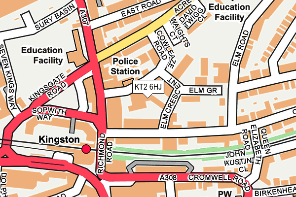 KT2 6HJ map - OS OpenMap – Local (Ordnance Survey) KT2 6HJ map - OS OpenMap – Local (Ordnance Survey)