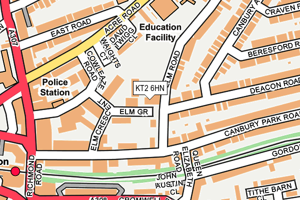KT2 6HN map - OS OpenMap – Local (Ordnance Survey) KT2 6HN map - OS OpenMap – Local (Ordnance Survey)