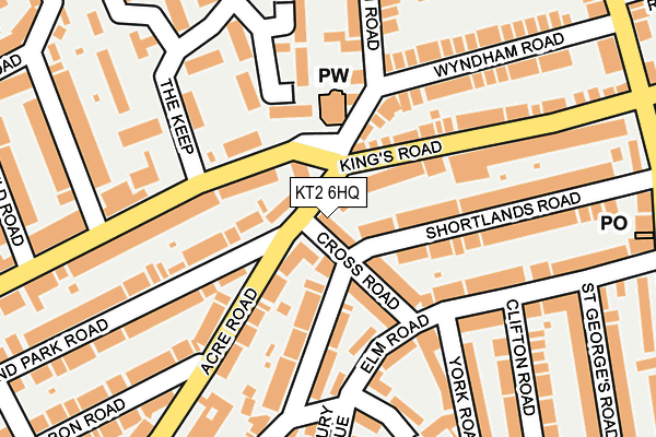 KT2 6HQ map - OS OpenMap – Local (Ordnance Survey) KT2 6HQ map - OS OpenMap – Local (Ordnance Survey)