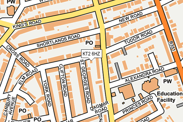 KT2 6HZ map - OS OpenMap – Local (Ordnance Survey) KT2 6HZ map - OS OpenMap – Local (Ordnance Survey)