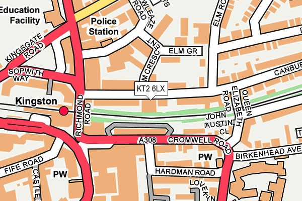 KT2 6LX map - OS OpenMap – Local (Ordnance Survey) KT2 6LX map - OS OpenMap – Local (Ordnance Survey)