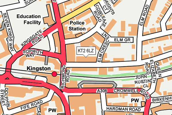 KT2 6LZ map - OS OpenMap – Local (Ordnance Survey) KT2 6LZ map - OS OpenMap – Local (Ordnance Survey)