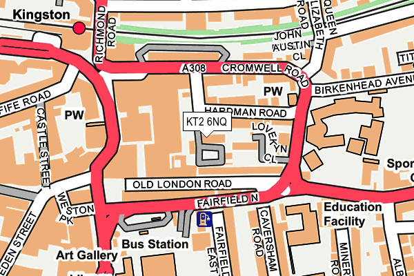 KT2 6NQ map - OS OpenMap – Local (Ordnance Survey) KT2 6NQ map - OS OpenMap – Local (Ordnance Survey)