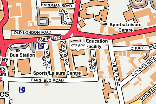 KT2 6PY map - OS OpenMap – Local (Ordnance Survey) KT2 6PY map - OS OpenMap – Local (Ordnance Survey)