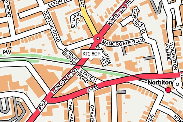 KT2 6QP map - OS OpenMap – Local (Ordnance Survey) KT2 6QP map - OS OpenMap – Local (Ordnance Survey)