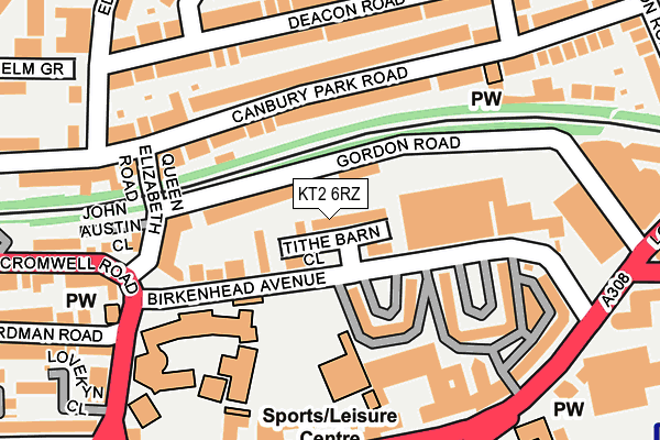 KT2 6RZ map - OS OpenMap – Local (Ordnance Survey) KT2 6RZ map - OS OpenMap – Local (Ordnance Survey)