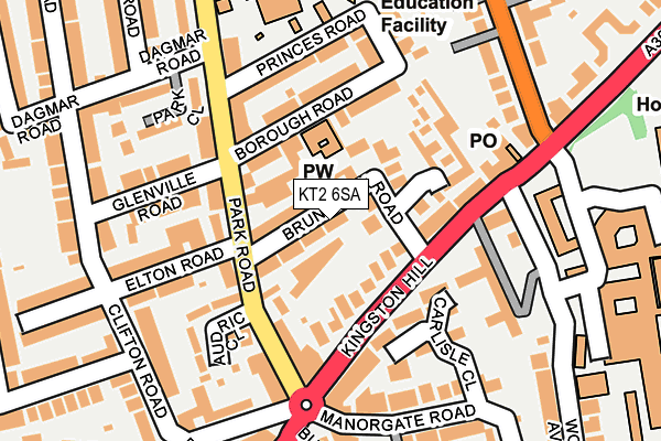 KT2 6SA map - OS OpenMap – Local (Ordnance Survey) KT2 6SA map - OS OpenMap – Local (Ordnance Survey)
