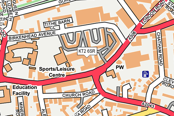 KT2 6SR map - OS OpenMap – Local (Ordnance Survey) KT2 6SR map - OS OpenMap – Local (Ordnance Survey)