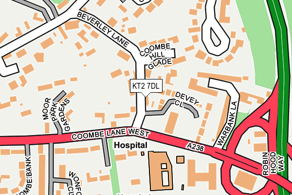 KT2 7DL map - OS OpenMap – Local (Ordnance Survey) KT2 7DL map - OS OpenMap – Local (Ordnance Survey)