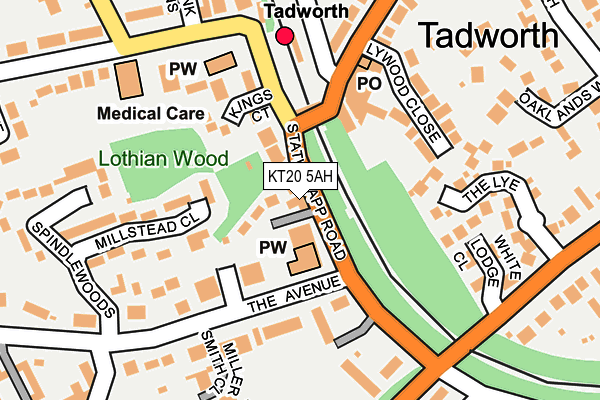 KT20 5AH map - OS OpenMap – Local (Ordnance Survey) KT20 5AH map - OS OpenMap – Local (Ordnance Survey)