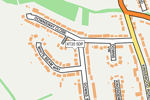 KT20 5DP map - OS OpenMap – Local (Ordnance Survey) KT20 5DP map - OS OpenMap – Local (Ordnance Survey)