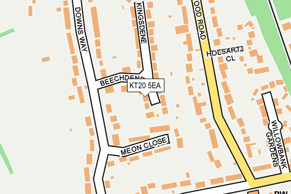 KT20 5EA map - OS OpenMap – Local (Ordnance Survey) KT20 5EA map - OS OpenMap – Local (Ordnance Survey)
