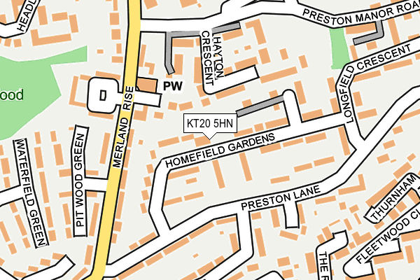 KT20 5HN map - OS OpenMap – Local (Ordnance Survey) KT20 5HN map - OS OpenMap – Local (Ordnance Survey)