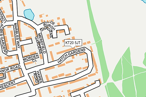 KT20 5JT map - OS OpenMap – Local (Ordnance Survey)