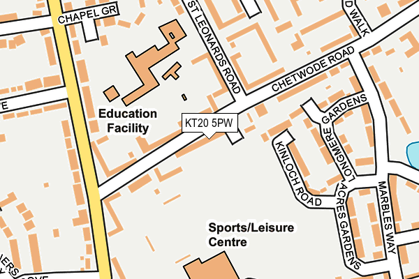 KT20 5PW map - OS OpenMap – Local (Ordnance Survey) KT20 5PW map - OS OpenMap – Local (Ordnance Survey)