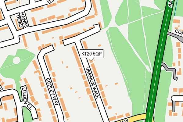 KT20 5QP map - OS OpenMap – Local (Ordnance Survey) KT20 5QP map - OS OpenMap – Local (Ordnance Survey)