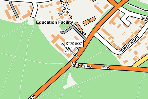 KT20 5QZ map - OS OpenMap – Local (Ordnance Survey) KT20 5QZ map - OS OpenMap – Local (Ordnance Survey)