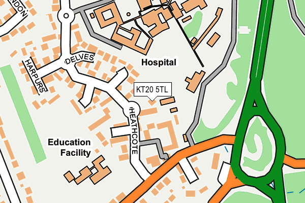 KT20 5TL map - OS OpenMap – Local (Ordnance Survey) KT20 5TL map - OS OpenMap – Local (Ordnance Survey)