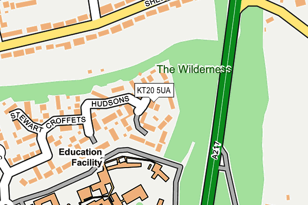 KT20 5UA map - OS OpenMap – Local (Ordnance Survey)