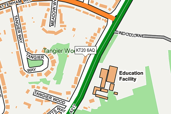 KT20 6AQ map - OS OpenMap – Local (Ordnance Survey) KT20 6AQ map - OS OpenMap – Local (Ordnance Survey)