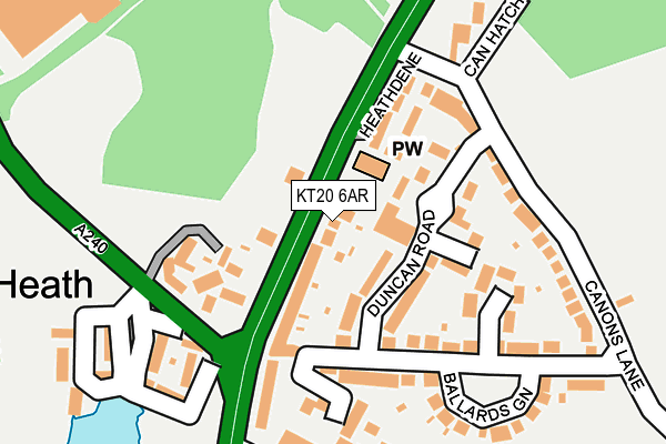 KT20 6AR map - OS OpenMap – Local (Ordnance Survey) KT20 6AR map - OS OpenMap – Local (Ordnance Survey)