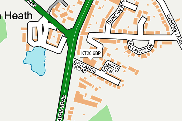 KT20 6BP map - OS OpenMap – Local (Ordnance Survey) KT20 6BP map - OS OpenMap – Local (Ordnance Survey)