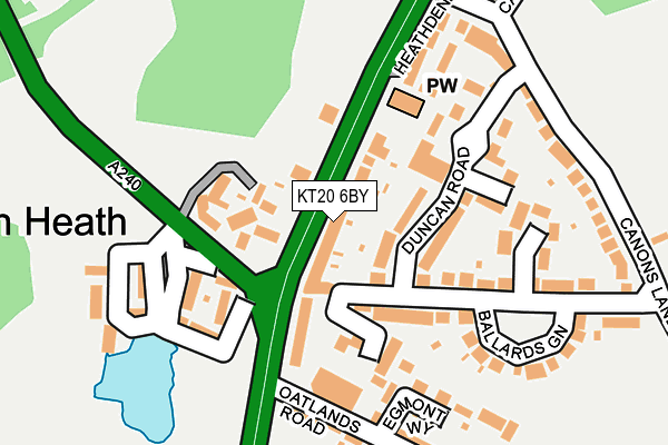 KT20 6BY map - OS OpenMap – Local (Ordnance Survey) KT20 6BY map - OS OpenMap – Local (Ordnance Survey)