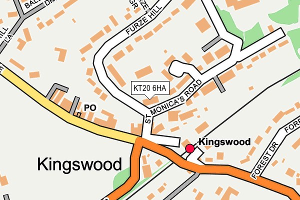 KT20 6HA map - OS OpenMap – Local (Ordnance Survey) KT20 6HA map - OS OpenMap – Local (Ordnance Survey)